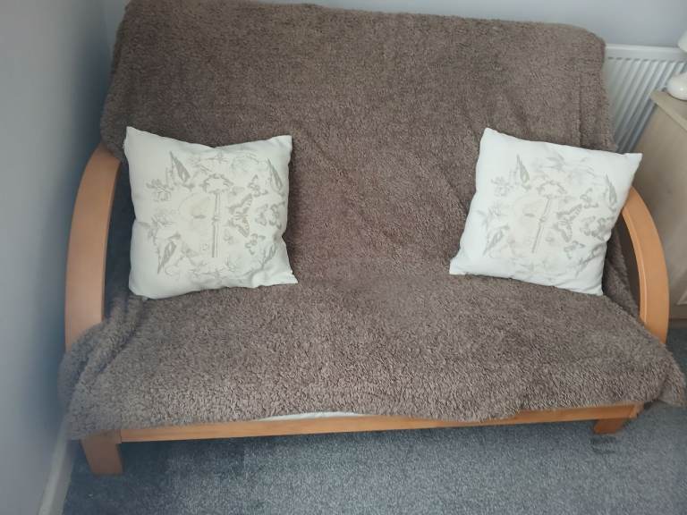Fabric Brown Sofa Bed - Almost New Condition