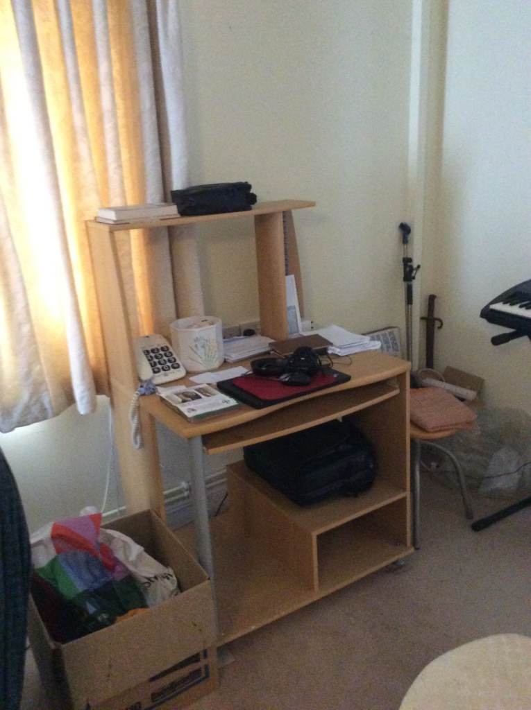 image for Computer desk 3ft wide 2 ft deep with sliding shelf. 