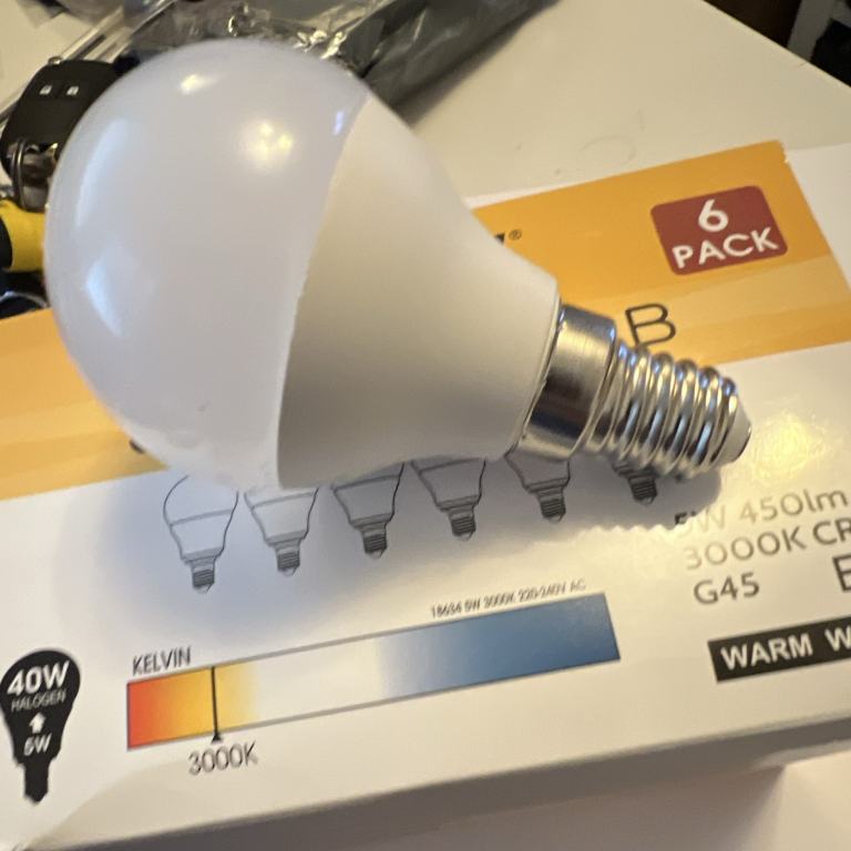 UNITEDLUX G45 LED Bulb E14 Screw 5W 3000K Warm White 450lm Frosted x6