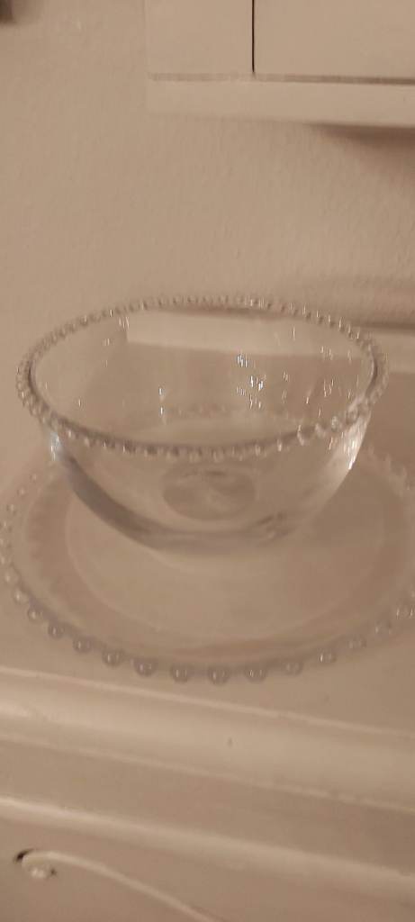 Lovely bowl and plate with decorative edge