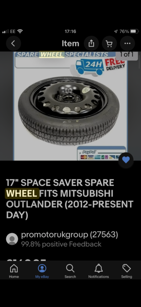 Car Spare Wheel Tyre