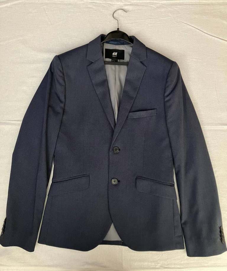 H&M Blue Suit Jacket – Skinny Fit 34" - Great Condition