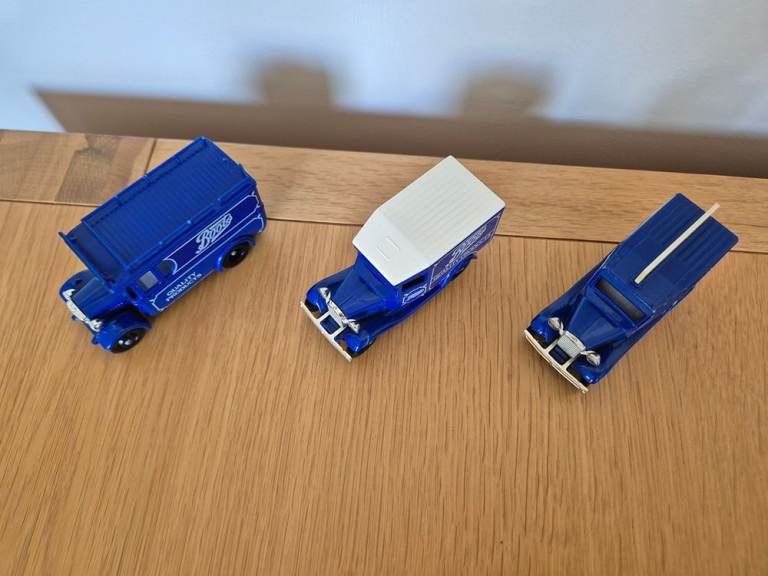 3 x Rare vintage Lledo "Days Gone" die-cast Boots Van in great condition