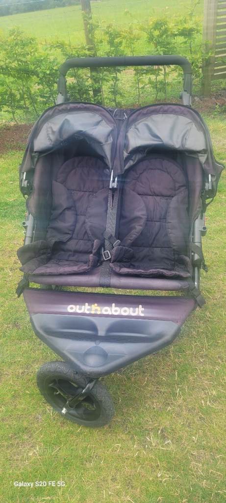 Out N About Double Pushchair - Black, Good Condition