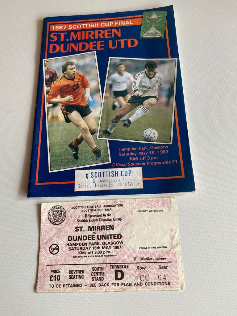 1987 SCOTTISH CUP FINAL PROGRAMME AND TICKET