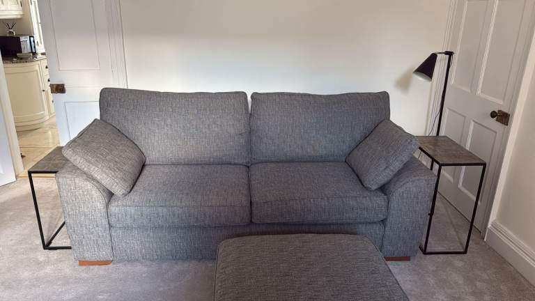 Large 4 Seater Sofa Snuggle and Storage footstool