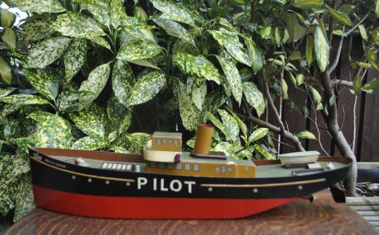 Vintage reclaimed model boat