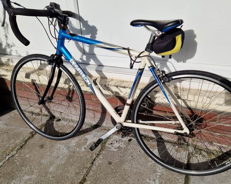 Decathlon Road Bike - Blue and White, Good Condition