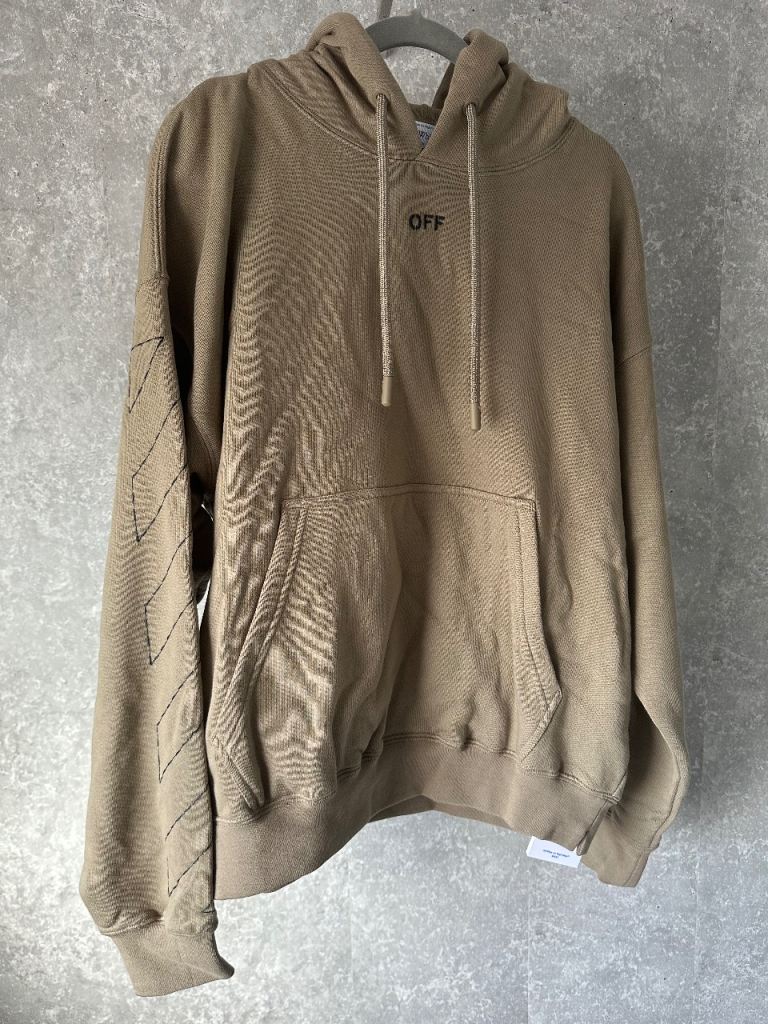 Off White Off-stitch cotton hoodie