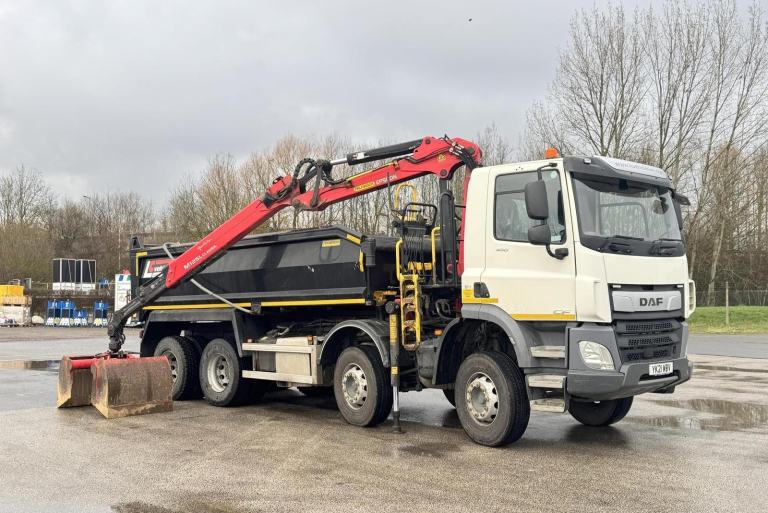 2021 21 plate Euro 6 DAF CF450 8X4 32t Tipper Grab