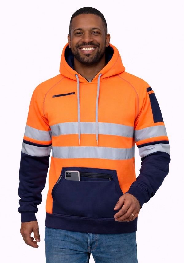 L High visibility safety hoodie jumper 