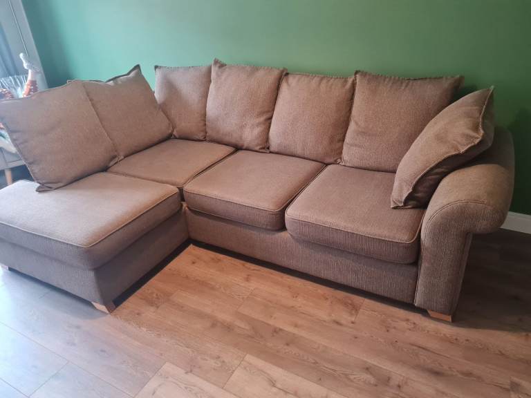 Brown DFS corner sofa