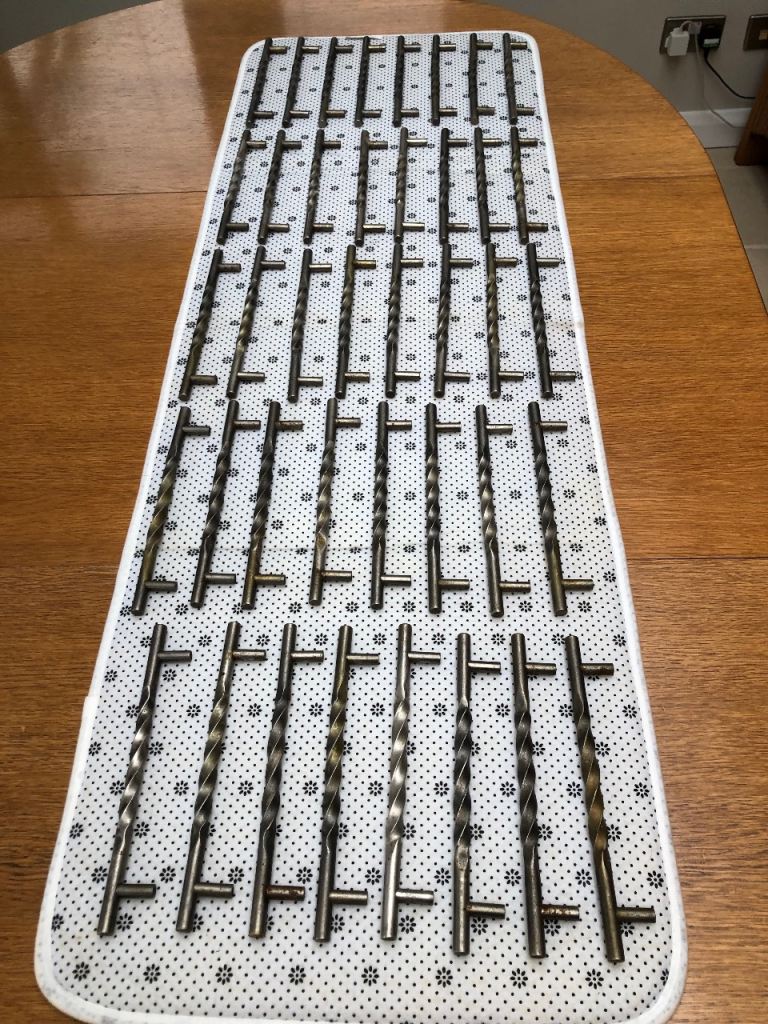 40 x Howdens pewter barley twist handles