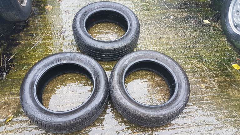 3 x part worn 195/60R15 car tyres 