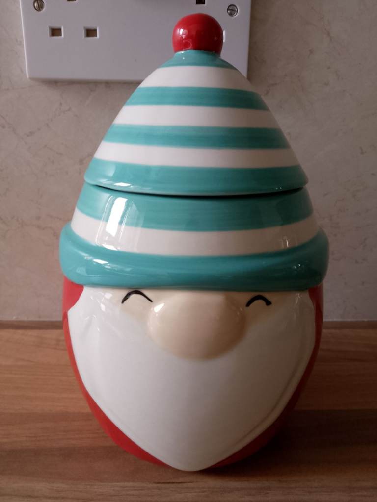 New Scandi Santa ceramic cookie jar