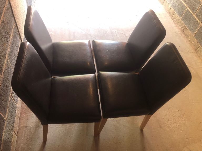 4 leather chairs