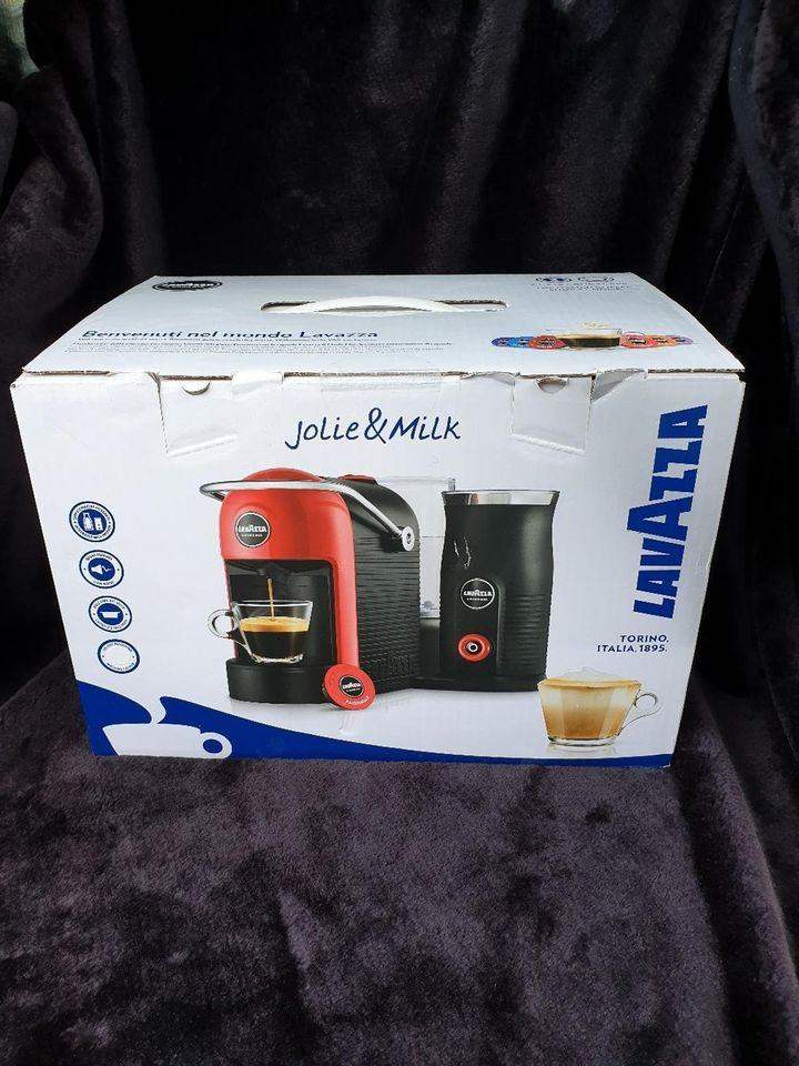 New Lavazza Modo Mio Jolie WHITE Coffee Capsule Pod Machine Integrated Milk Frother Espresso lungo