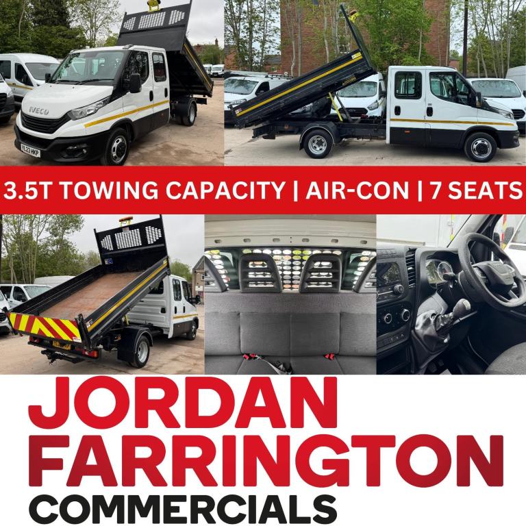 2023 IVECO DAILY RWD DRW DOUBLE CAB STEEL BODY TIPPER WITH AIR-CON**7T GTW**