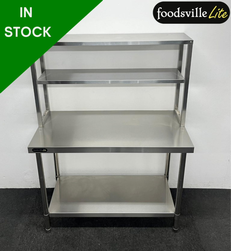NEW Foodsville Lite 1200mm Stainless Steel Table w/ Undershelf & Overgantry - PAY OVER 3 MONTHS!