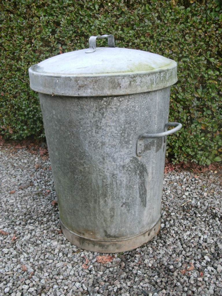 Vintage galvanised metal garden bin. £50