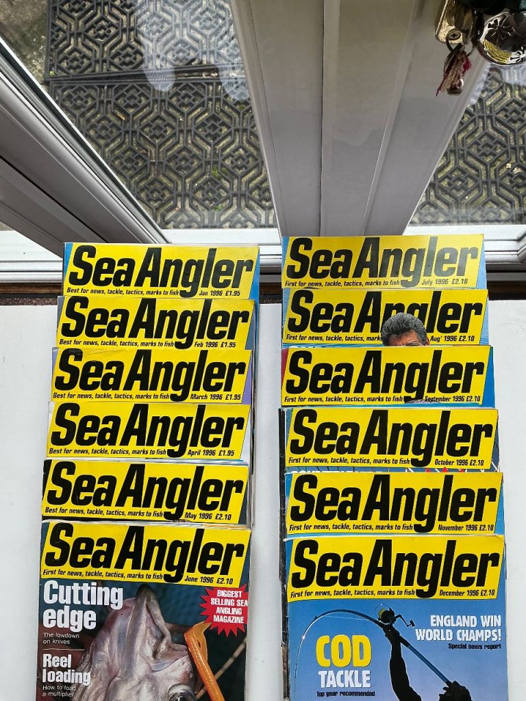 Vintage sea angler magazines 1996 full set of 12 ( back copies )