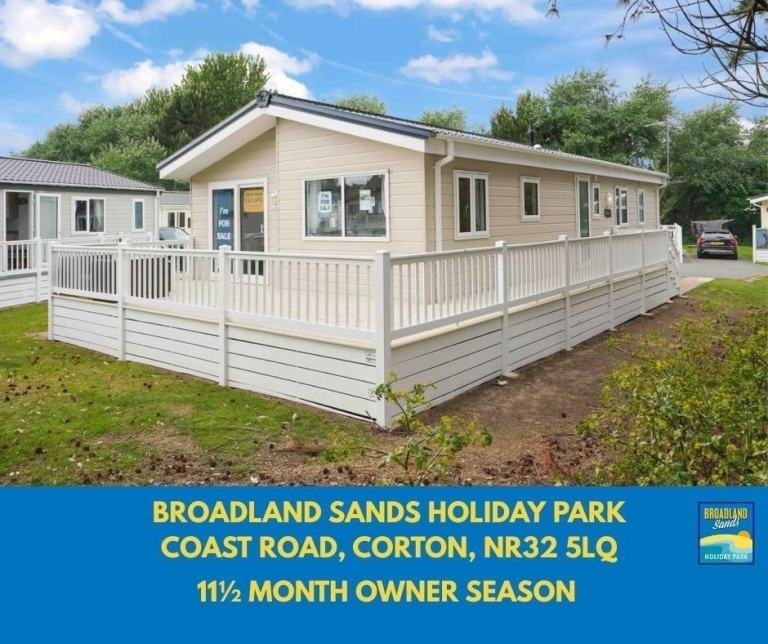 BRAND NEW STATIC LODGE FOR SALE ON BROADLAND SANDS HOLIDAY PARK 