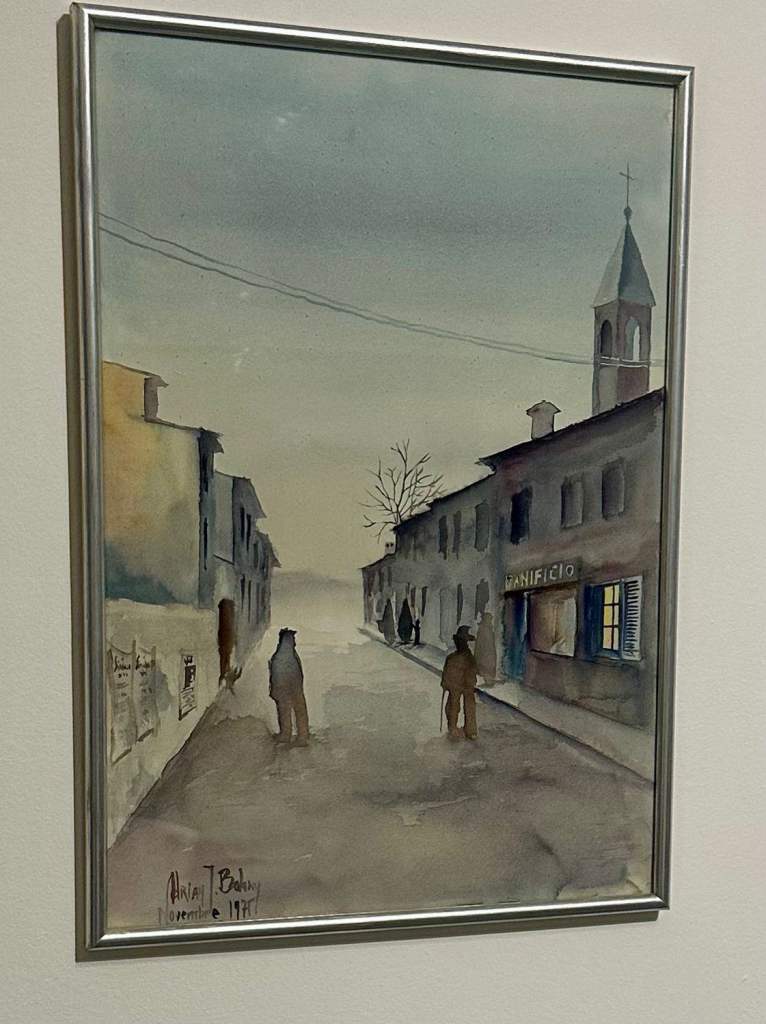 Vintage large framed watercolour original painting 1975 - 50cm x 35cm