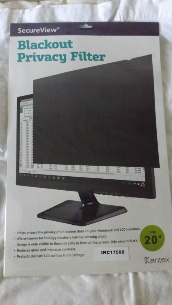 Job Lot 40 computer / pc Secure View Monitor Privacy screen Filter 20in 16:9 Blackout