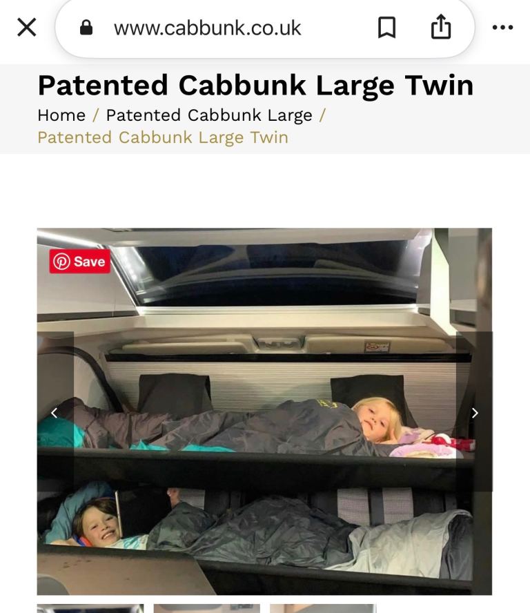 Cabbunk patented twin bunk bed for campervan 