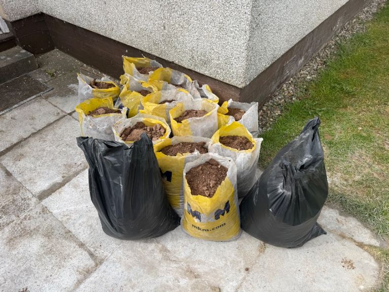 Bags of soil