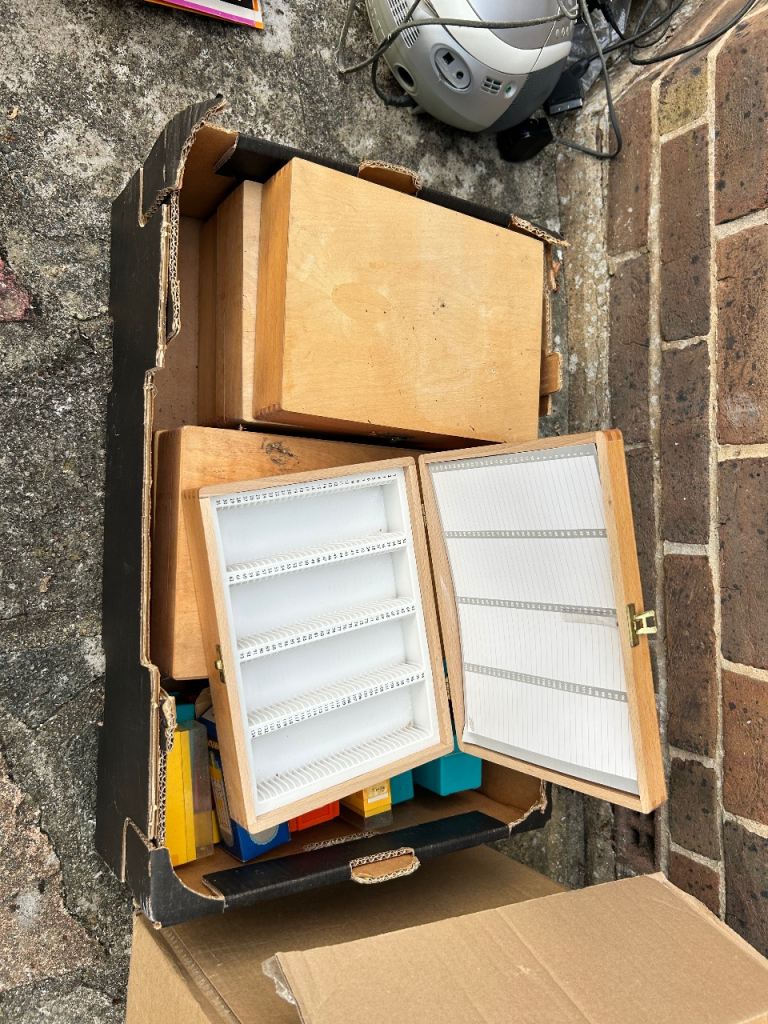 Slide Storage Boxes & Carousel Tray Holders – Good Condition
