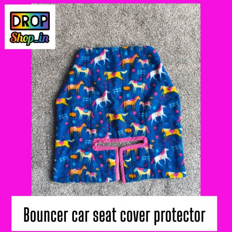 Handmade Universal Newborn Baby Car Seat Rocker & Bouncer Protector Cover Blue 