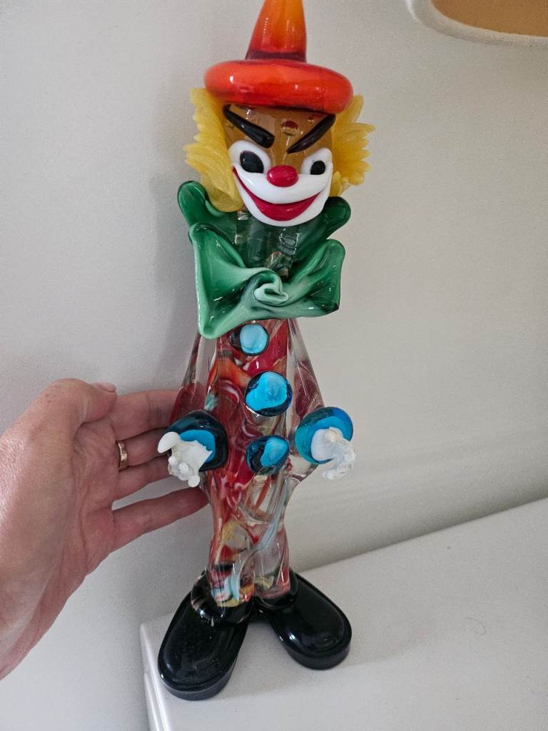 Unique Murano Glass Clown Figurine collectible