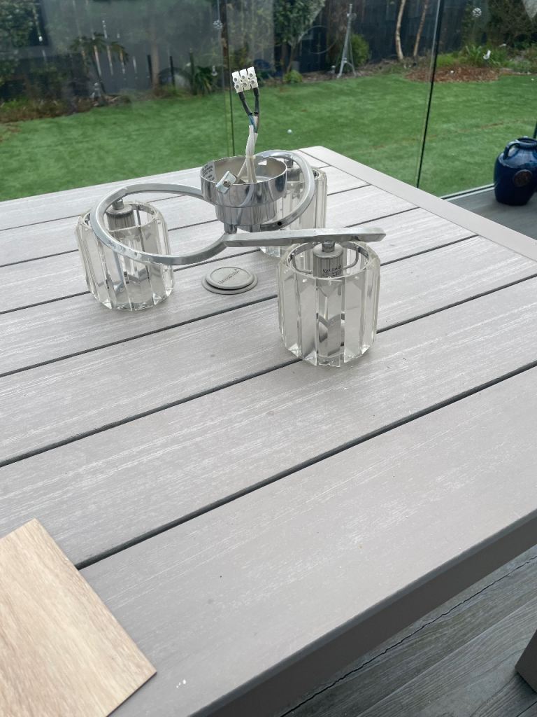 Modern Silver Chandelier Ceiling Light with Glass Shades