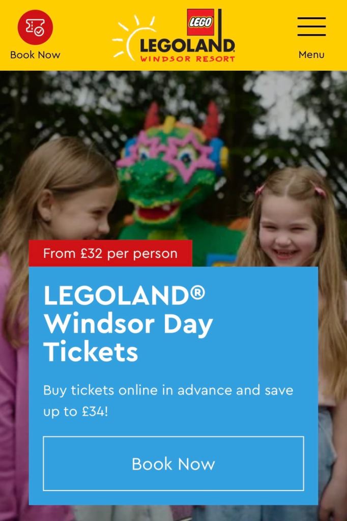 Legoland day tickets x 4 