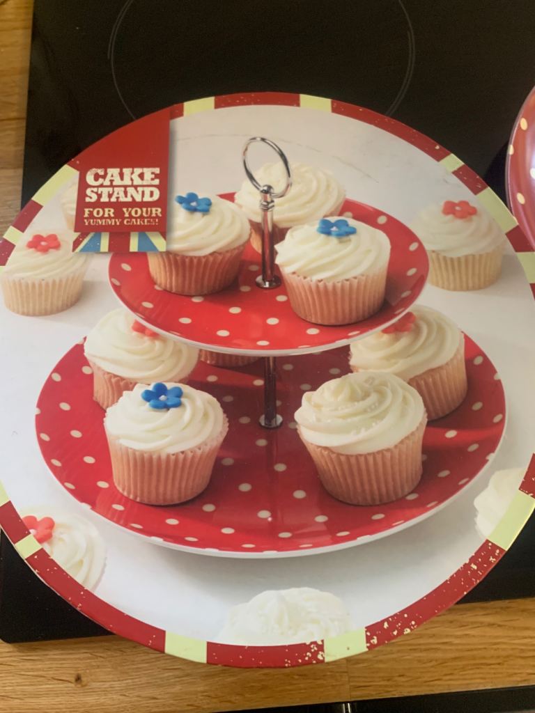 Boxed Cake stand - Red Polka Dot Design