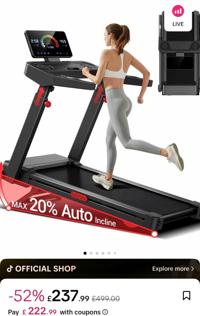 Brand New Electric Treadmill – Auto Incline