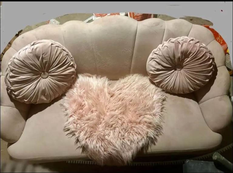 Pink blush sofa