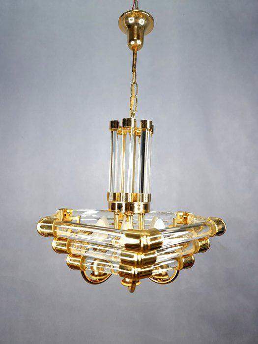 Vintage Antique Gold Perspex Ceiling Light Fitting