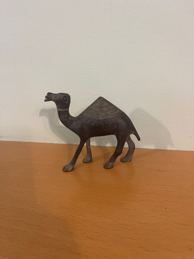 20th century small bronze camel figurine 