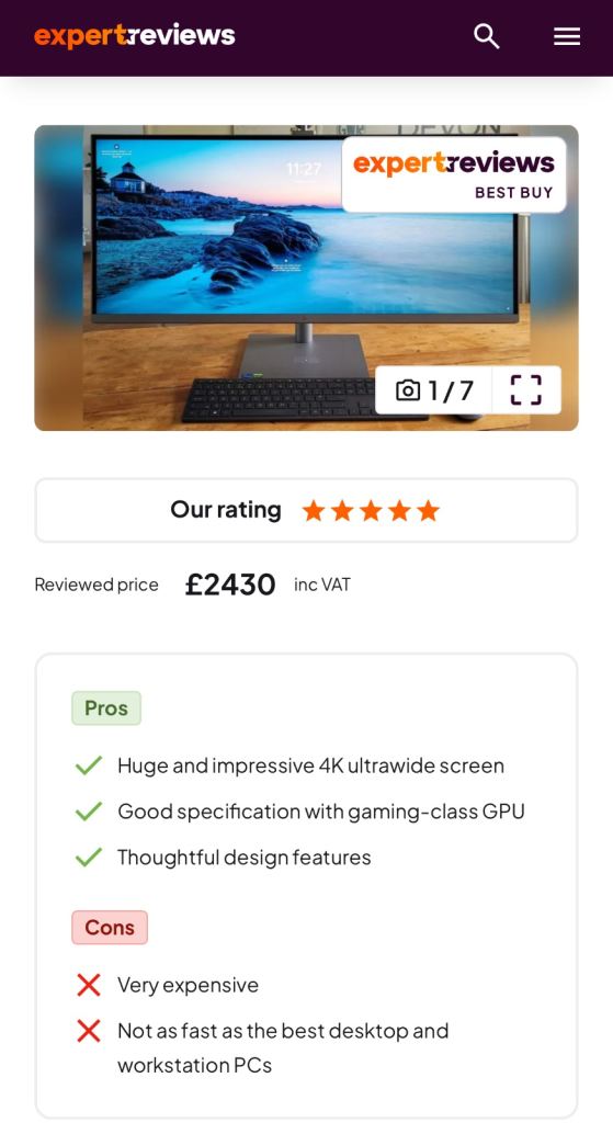 HP ENVY 34” 5K All-in-One PC – RTX 3060, i7, 1TB – £2,430 New