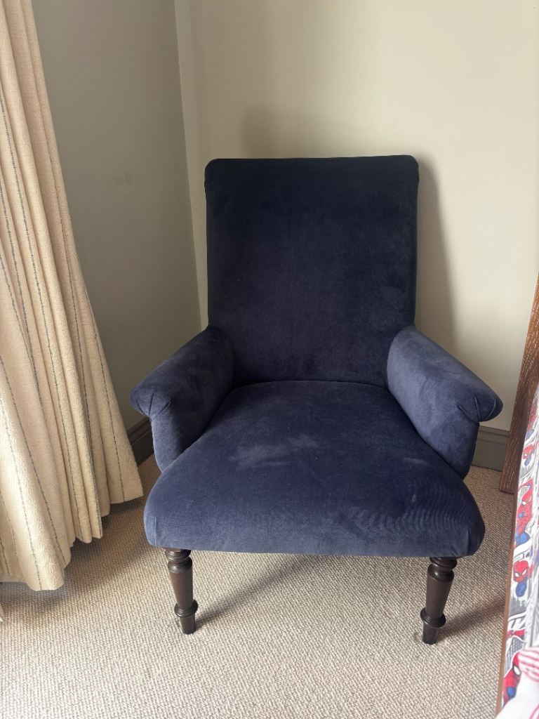 Navy Blue Velvet Armchair from Arlo & Jacob