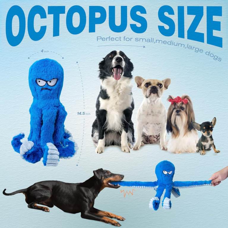 Cute Interactive Octopus Dog Toy – Fun Playtime for Your Furry Friend!