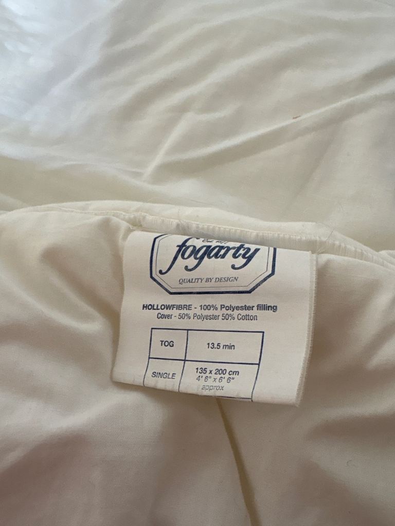 Fogarty Single Duvet 13.5 Tog – Good Condition