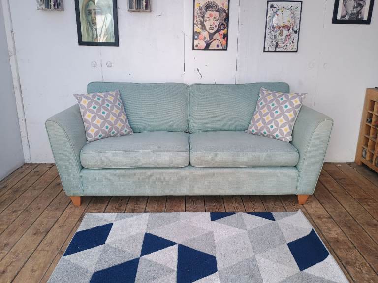 "Furniture village" 3-seater sofa in duck egg-very good condition