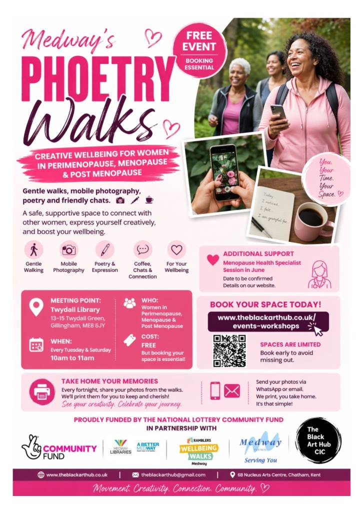 TWYDALL PERIMENOPAUSE & MENOPAUSE FREE CREATIVE WALKS - 1 HOUR walks 