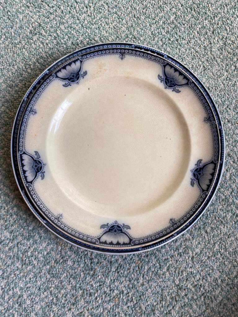 3 Burleigh semi porcelain vintage plates