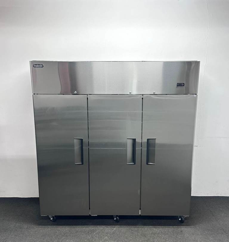 PAY OVER 9 MONTHS, 2 YEARS WARRANTY! - NEW Foodsville Upright Triple Door Freezer, On Wheels