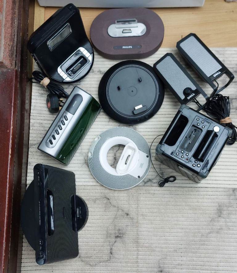 Garage Clearance,Speakers,Radios/Alarms Bundle UNTESTED