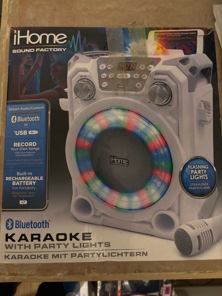iHome Bluetooth Karaoke Machine with Party Lights